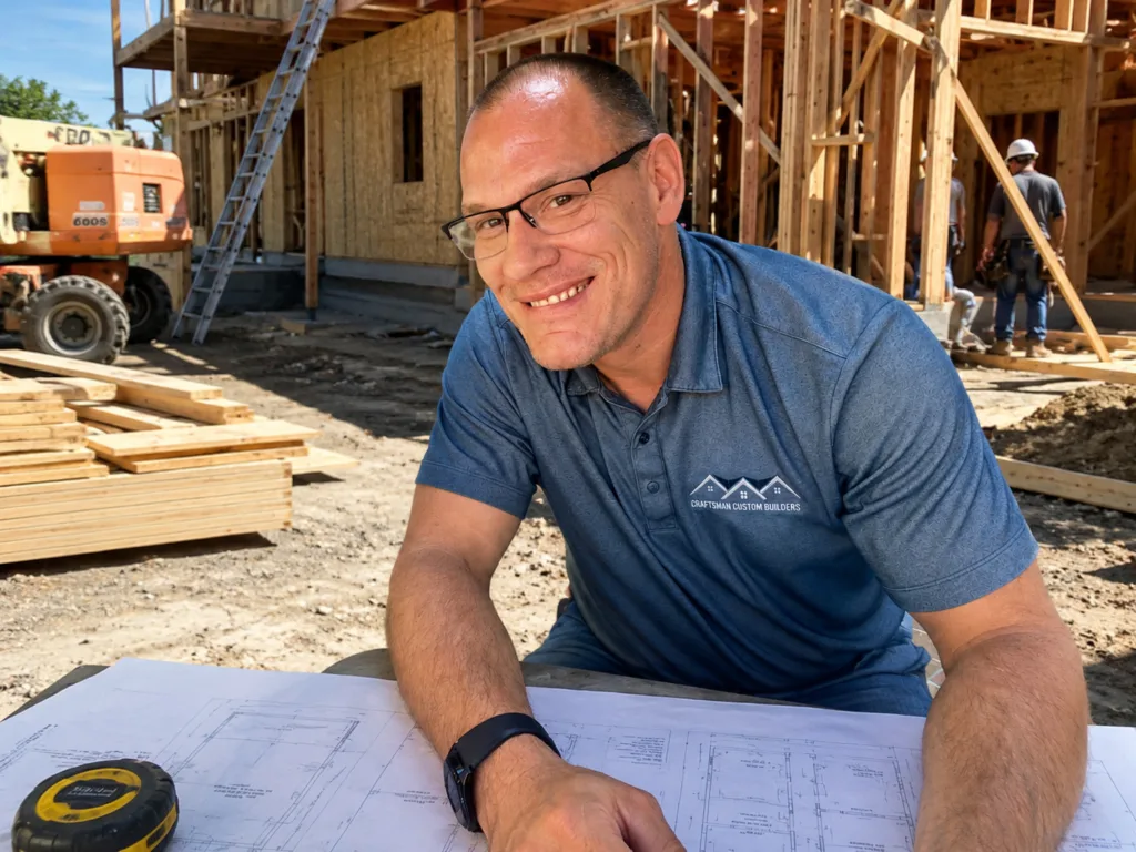 Construction leaders reviewing plans on site